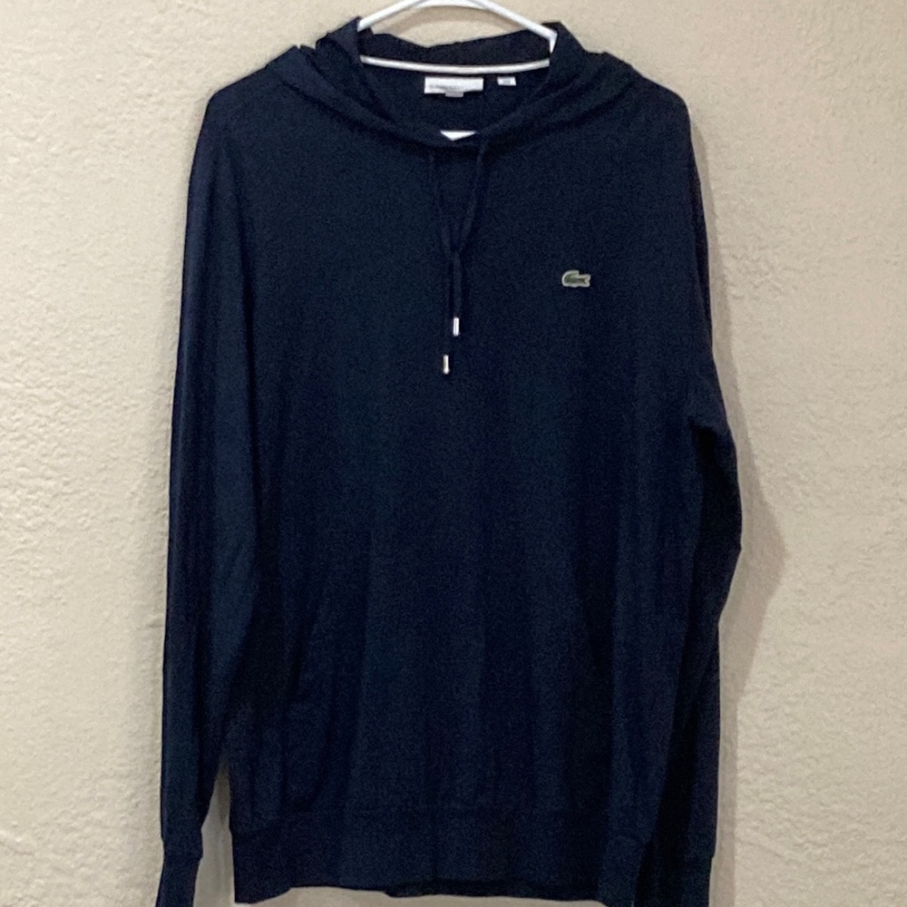 Men’s XL Lacoste Regular Fit Blue Cotton Thin Hoodie
